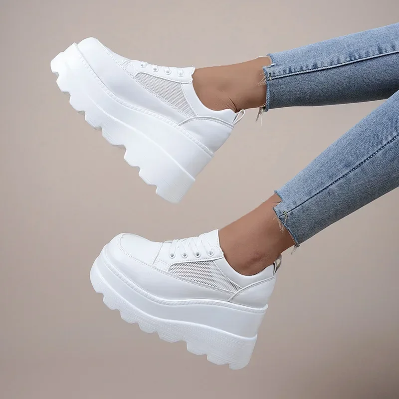 White-Wedge-Sneakers-Shoes-Platform-Breathable-Hollow-Shoes-Chunky-Platform-Heel-Pumps-Shoes-Women-Heels-Zapatillas